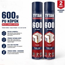 Tytan T600-2 Poliüretan Pipetli Montaj Isı Ses Yalıtım Köpüğü Köpük 600 Gram (2 Adet)