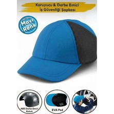Emirhan Emr-M Koruyucu ve Darbe Emici Koruma Baş Şapkası Şapkalı Baret Mavi