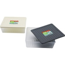 Soft Chef SOFTCHEF-00987 Fresh Box Plastik Şeffaf Saklama Kabı 5300ML Derin Renkli Kapak - 12'li Paket