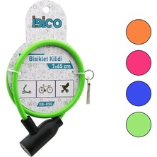 tp Buğz Anahtarlı Eko - Ince Plastik Kafa Bisiklet Kilit Çelik Tel Renkli Kılıf 7MMX65CM BX40