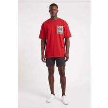 Blow Up Future Gen Your Soul Kırmızı Oversize Erkek T-Shirt 141357