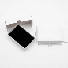 Kutu Deposu 5X8X2 cm Tam Kapaklı Selefonlu Süngerli Takı Kutusu - Beyaz (Demonte)
