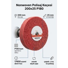 200X25 mm P180 Polisaj Keçesi Çapak Alma ve Metal Yüzey Parlatma Diski 1 Adet