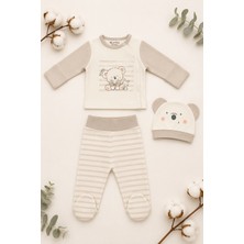 Beniizle Ayıcık Baskılı 3'lü Bebek Hastane Çıkış Set