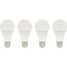 Lampist 15W LED Ampul 4 Adet E27 Normal Duy 1500 Lümen - Ekonomik Tasarruflu Beyaz Işık Yüksek Parlaklık Ev Ofis Lambası Seti Paketi