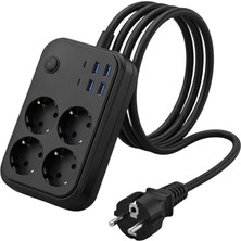 Uslucan Alışveriş Akım Korumalı Çoklu Priz 4 USB 2 Type C 4 Priz Güvenli ve Hızlı Şarj
