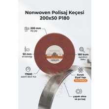 200X50 mm P180 Polisaj Keçesi Çapak Alma ve Metal Yüzey Parlatma Diski 1 Adet