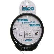 tp Buğz Şifreli Eko - Ince Bisiklet Kilit Çelik Tel Siyah Şeffaf Kılıf 7MMX65CM BX40