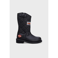 Harley Davidson Siyah Kadın Çizmesi 025G100071-BLACK-DERI