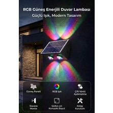 Saravita Solar LED Duvar Lambası Güneş Enerjili Otomatik Dış Mekân Bahçe Aydınlatma Armatürü