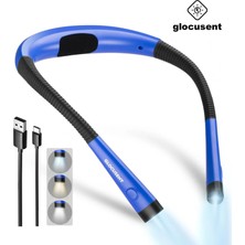 Glocusent Şarjlı LED Boyun Okuma Lambası Mavi