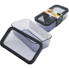 Furkan Cam Plastik Furkan F-361 Mika Contalı Saklama Kabı 600ML Mini Dikdörtgen - 36'li Paket