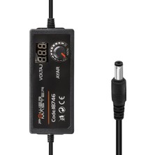Powermaster PM-18746 Dijital Ekranlı 12 Volt - 24 Volt / 5 Amper Çok Uçlu Ayarlı Kademeli Adaptör