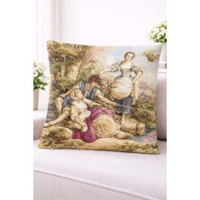 Carla Loren-33 Çift Yön Desen Goblen Dekoratif Yastık Kılıfı 45X45