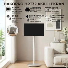 Hakopro 32" Kablosuz Taşınabilir IPS LED Ekran  Ev-Ofis Tipi Tekerlekli Ayaklı Tv HPT32