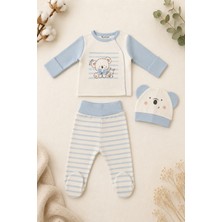 Beniizle Ayıcık Baskılı 3'lü Bebek Hastane Çıkış Set