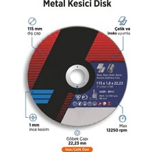 115X1 mm Metal Kesici Inox Çelik Ince Kesme Taşı