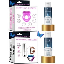 Power DEROMEYA HEALTH- Güçlü Titreşimli Esnek Yumuşak Jel Dokuda Klitoris Uyarıcılı Orgazm PenS Ring Halka YüzüğüSilikon 50 ML * 2 JEL HEDİYE Mini Süpergüçlü Vibratör