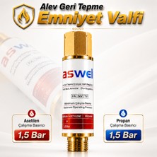 Badem10 1.5 Bar Alev Geri Tepme Güvenlik Emniyet Valfi 3003-A Asetilen Propan Regülatör Basınç Düşürücü