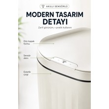 Eco Lounge Akıllı Sensörlü 20 Litre Çöp Kovası Sessiz Kapaklı Modern Hijyenik Ev Tipi Çöp Kutusu