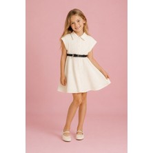 Esila Kids Kız Çocuk Elbise Kemerli Gömlek Elbise Yazlık