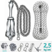 Goldsea Marine 2.5 kg Şemsiye Çapalı Tekne ve Şişme Bot İçin Hazır Çapa Seti Renkli Özellikler