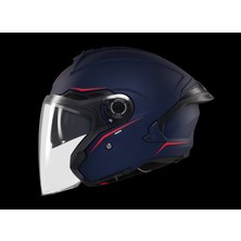 Mt Helmets Kask mt Cosmo Sv Çenesiz Gözlüklü Mat Mavi