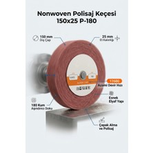 150X25 mm P180 Polisaj Keçesi Çapak Alma ve Metal Yüzey Parlatma Diski 1 Adet