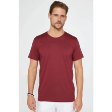 Velmora Fashion Erkek Düz Bisiklet Yaka Tişört Kısa Kol Yazlık T-Shirt -  Bordo