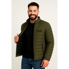 Velmora Fashion Erkek Mikro Su Itici Kapitone Baskılı Astarlı Fermuarlı Bomber Mont - Haki