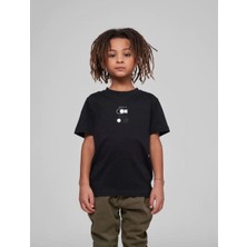 Velmora Fashion Çocuk Unisex Baskılı T-Shirt - Siyah