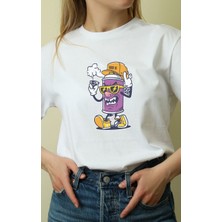 Velmora Fashion Unisex Oversize 24/1 Penye Dtf Baskılı Tişört - DTF137