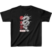 Velmora Fashion Unisex Çocuk Baskılı T-Shirt - Siyah
