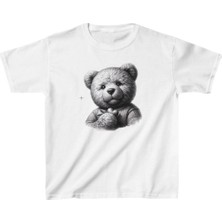 Velmora Fashion Unisex Çocuk Baskılı T-Shirt - Beyaz