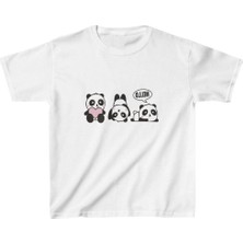 Velmora Fashion Unisex Çocuk Baskılı T-Shirt - Beyaz