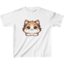 Velmora Fashion Unisex Çocuk Baskılı T-Shirt - Beyaz
