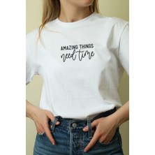 Velmora Fashion Unisex Oversize 24/1 Penye Dtf Baskılı Tişört - DTF196
