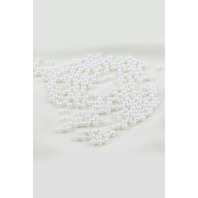 4 mm Beyaz Plastik Inci Boncuk Aksesuar Takı Malzemesi (25 Gr)