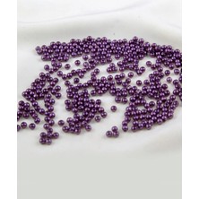 4 mm Patlıcan Moru Plastik Inci Boncuk Aksesuar Takı Malzemesi (25 Gr)