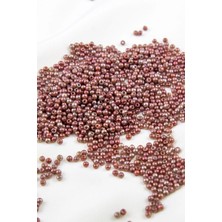 2 Renk Bordo 3 mm Plastik Inci Boncuk Takı Aksesuar Malzemesi (25 Gr)
