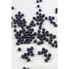 Siyah Cam Inci 6 mm Boncuk Aksesuar Takı Malzemesi (30 gr 105 Adet)