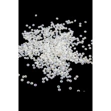 Serhat Aksesuar ve El İşçiliği Beyaz Şeffaf 4 mm Basık Boncuk Akseuar Takı Malzeme (25 Gr)