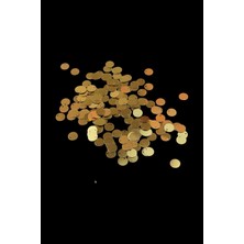 Gold 10 mm Yandan Delikli Plastik Pul Payet 30 gr (Tülbent, Oya, Havlu Malzemesi)