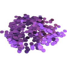 Metalize Mor 10 mm Yandan Delikli Plastik Pul Payet 30 gr (Tülbent, Oya, Havlu Malzemesi)