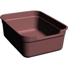 Pribor Kedi Tuvalet Açık Geniş, Pratik ve Kolay Temizlenebilir 49 x 38 x 18,5 cm Bordo