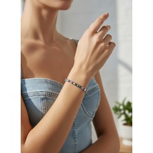 Valmont Accessories Kadın Silver Renk Renkli Taşlı Geometrik Bileklik