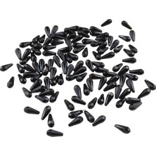 Serhat Aksesuar ve El İşçiliği Üstten Yandan Delikli 7X18 mm Dama Akrilik Siyah Boncuk (50 Adet)