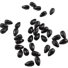 Serhat Aksesuar ve El İşçiliği Damla Siyah Içten Delikli 8X14 mm Akrilik Boncuk (25 gr 40 Adet)