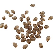 Serhat Aksesuar ve El İşçiliği 10X14 mm Damla Açık Kahve Tonunda Damla Akrilik (25 gr 34 Adet)