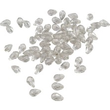 Serhat Aksesuar ve El İşçiliği Akrilik Damla Boncuk 8X13 mm Şeffaf Boncuk (25 gr 60ADET)